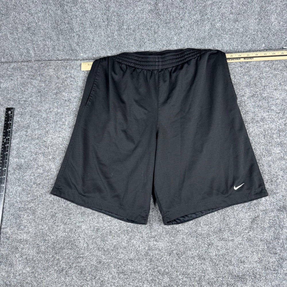 Nike Athletic Shorts Mens Size M Black Mesh Basketball Gym Breathable Pockets